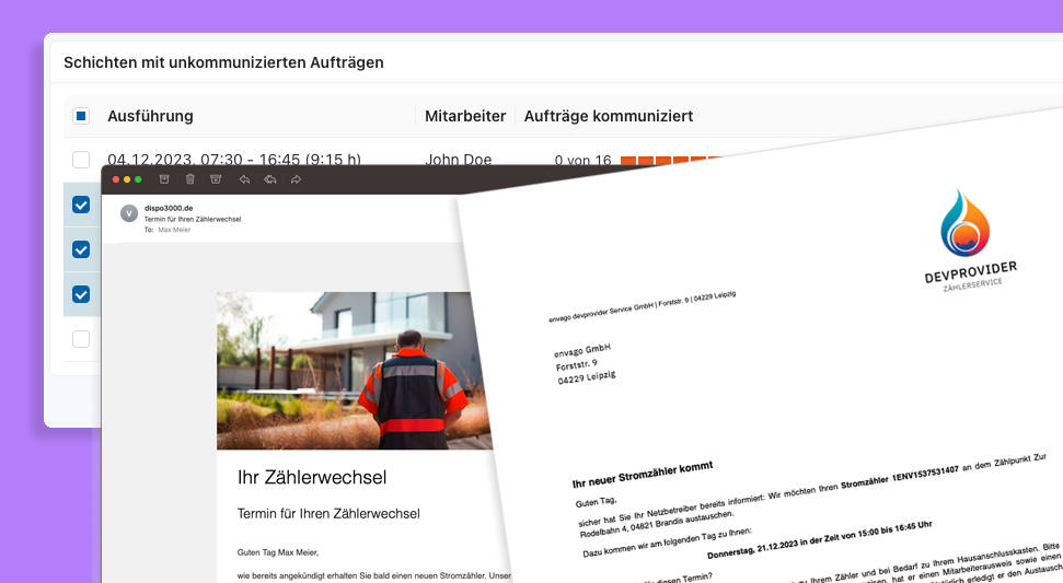 Kommunikation von Terminen